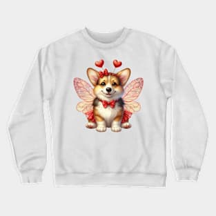 Valentine Fairy Corgi Dog Crewneck Sweatshirt